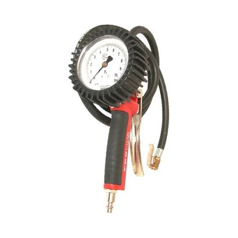 Lacme – Pistolet de gonflage pneumatique – Spécial VL, PL, MA – Poignée ergonomique en plastique – Manomètre 80 mm – Flexible 1,50 m