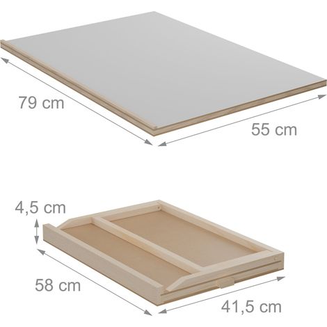 Tablero para puzle ajustable en 3 niveles 100 x 60 cm con 2 cajones de almacenamiento de madera de pino natural 130016257 (1/5)