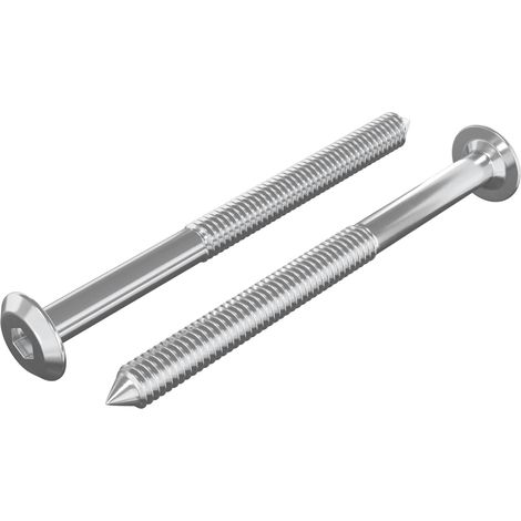 Furniture Screws 2 pcs Silver M6 x 85 mm Steel vidaXL