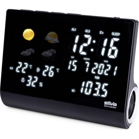 Silva Schneider UR-WS 1500 Radio-réveil FM fonction de charge de la batterie, fonction réveil noir (1/4)