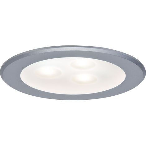 PAULMANN - SET 3 FARETTI LED DA INCASSO- ROTONDI - 230V / 9W / 3000K - IN ALLUMINIO COLOR CROMO OPACO (1/3)