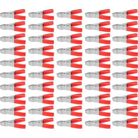 J.60014 Pinces crocodiles 30A pour onduleurs 300W, vendues par paquets de 50 (rouges). (1/5)