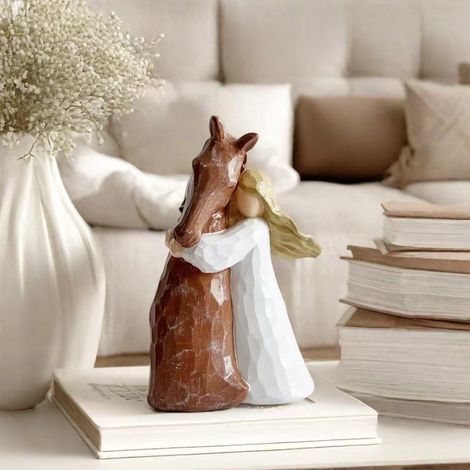Statue Ange Cheval - Décoration Table Intérieure - Figurine Résine - Ornements Fêtes et Vacances - 1 Pièce (1/5)