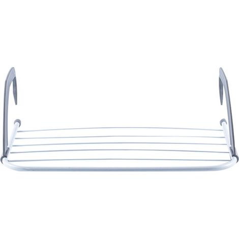 Étendoir à linge pliable, support de balcon, étendoir suspendu, structure en fer, blanc