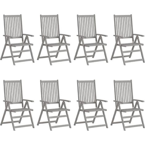 Maison Exclusive - Verstellbare Gartenstühle mit Auflagen 8 Stk.