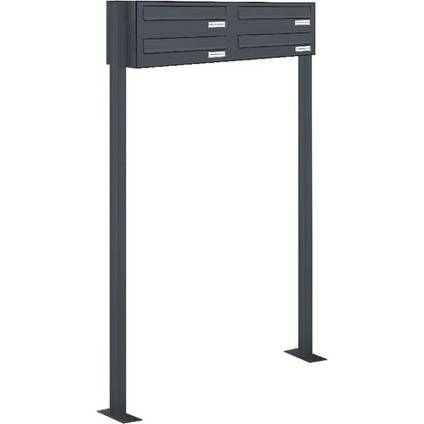 4er Farbe Standbriefkasten Freistehend Durchwurfanlage RAL 7016 Anthrazit (1/5)