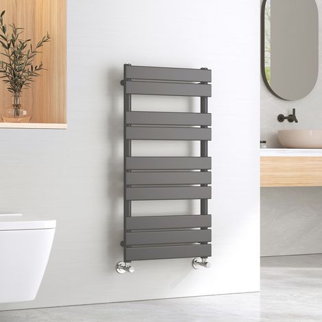 EMKE Central Heating Towel Rails Anthracite Flat Panel Heated Towel Rail Radiator Ladder for Bathroom Kitchen 1000 x 500 mm