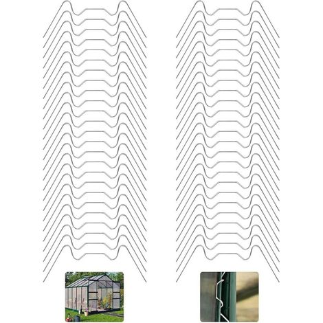 50 Pièces Clips De Vitrage De Serre Clips De Fixation De Type W Accessoires De Serre En Acier Inoxydable Para Fixe Verre À Effet Serre, Panneau Multicouche Panneau Plastique (1.2mm)