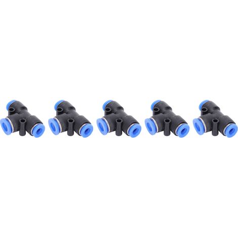 50 raccords pneumatiques 3 voies à insertion rapide pour tuyau d'air/eau en PU PEG6-8-6 (1/5)
