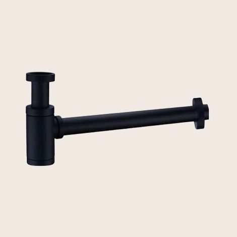 Exagonshop Sifone tondo in acciaio nero opaco