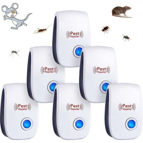 YMYNY 6 pezzi Repellente per parassiti ad ultrasuoni per interni Anti zanzare/topi/scarafaggi/roditori/formiche/ragni/insetti Dispositivo (1/4)