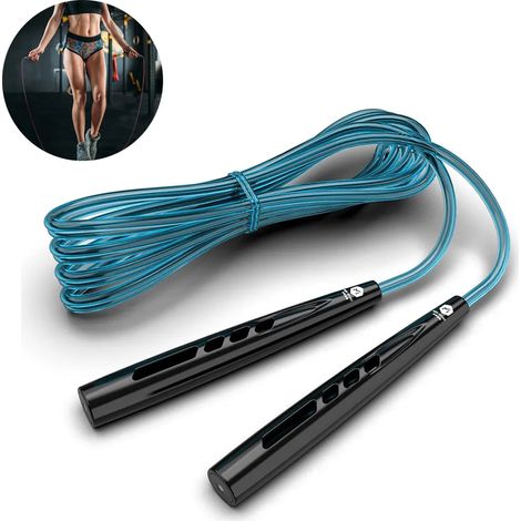 Corde à sauter, corde à sauter réglable pour enfants et adultes, corde de fitness en PVC double couche résistante à l'usure pour l'entraînement, CrossFit, boxe, fitness (1/4)