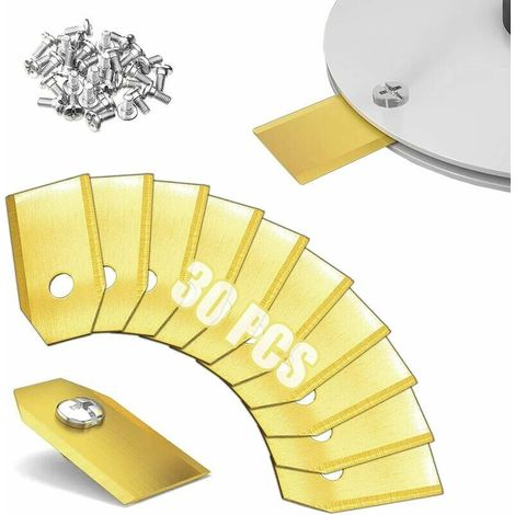 Green Mobility-Lot de 30 lames de rechange pour tondeuse robotique en métal, lame de coupe gazon sans fil pour Husqvarna Automower 450x 415x Flymo Gardena YardforceGold (1/5)