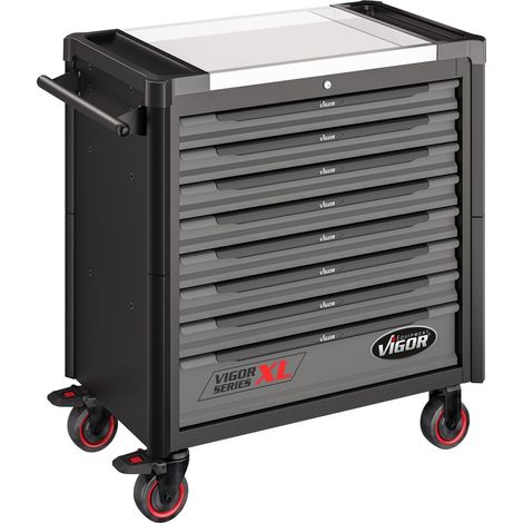 VIGOR Werkstattwagen Series XL, Edelstahl-Arbeitsplatte, leer, L x B x H: 949 x 523 x 1017 mm (1/5)