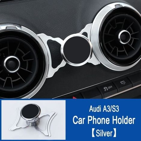 Autohalterung, Handyhalterung für Audi A3 S3 RS3 8V Q2 SQ2 Lüftungsschlitzmontage - Typ A3 S3 Silber (1/4)
