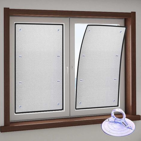 Paquete de 2 láminas aislantes solares para ventanas (100 x 40 cm), lámina reflectante del calor, lámina aislante de aluminio de doble capa. (1/5)