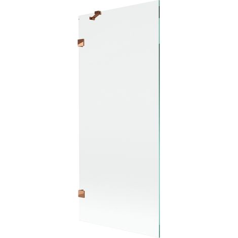 Paravent de baignoire Mexen Lunar 1 volet 80 x 150 cm, transparent, or rose - 897-080-000-60-00 (1/5)