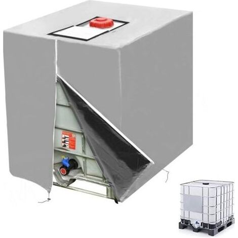 Bache pour Cuve 1000L IBC, 420D Réservoir d'eau Couvercle, Anti-UV Anti-poussière Couverture Container Réservoir IBC,Bâche de Protection Cuve IBC avec Fermeture éclair(116 x 100 x 120 cm) (1/4)