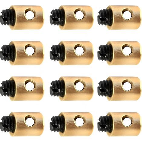 10 Pièces Serre cable, serre cable acier, Serre Cable velo, Serre-serre Cable Velo Câbles de Gaz en Laiton pour Accélérateurs de Scooters et Motos (1/5)