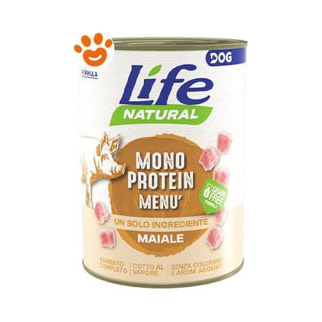 Life Dog Monoproteico Adult Maiale - Lattina 400 Gr - Cibo Umido Cani