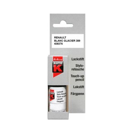 Stylo de retouche pour carrosserie - Renault - 389 Blanc glacier - Auto K