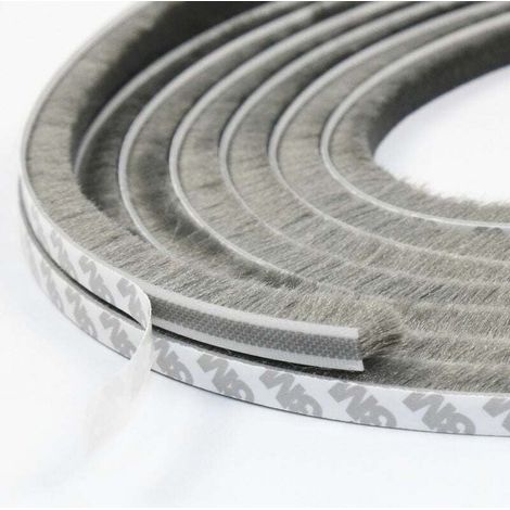 Selbstklebender Antibeschlag-Bürstenstreifen für Fenster und bewegliche Türen, 9 mm x 15 mm (Grau) (1/4)