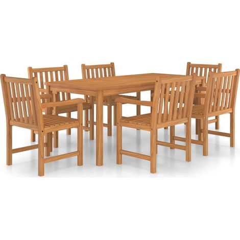 Ensemble Table et Chaise de Jardin Salon de jardin 7 pcs Bois de teck solide 82991 (1/5)