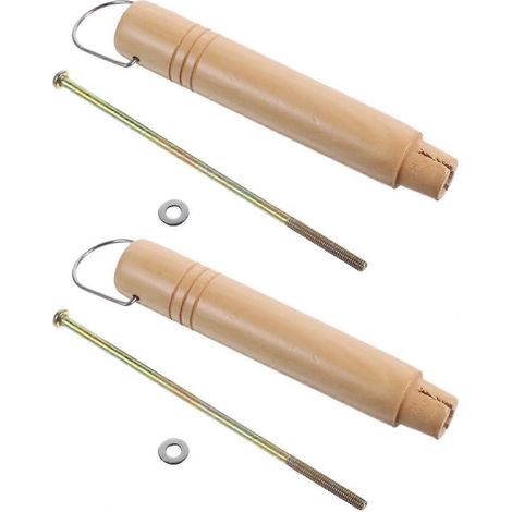 Lot de 2 poignées de rechange en bois et fer pour casserole et poêle à frire anti-brûlure accessoires de cuisine robustes (1/5)