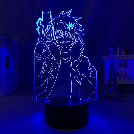 Lampe SCSYV Anime Denki Kaminari, veilleuse illusion 3D, décoration pour la maison ou la chambre, lampe LED acrylique (16 couleurs avec télécommande), multicolore, une (1/5)