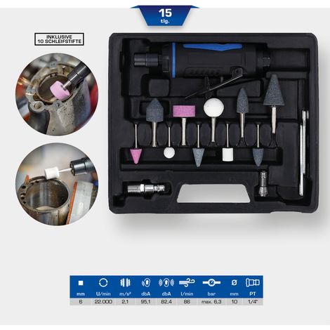 Brilliant Tools Mini Druckluft-Stabschleifer-Satz, 15-tlg. (1/5)