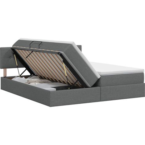 Lit de Rangement 2 pc Gris foncé Cuir synthétique vidaXL (1/5)