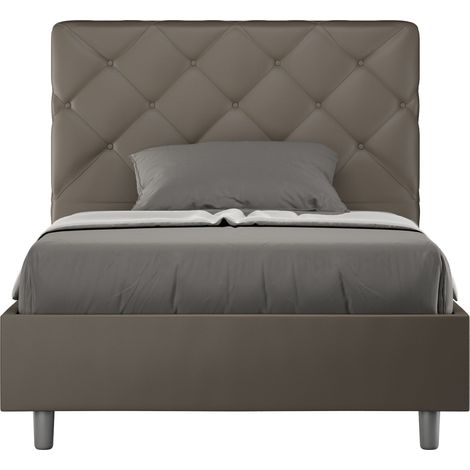 Letto 1 Piazza e Mezzo 110x190 cm Senza Rete Priya Cappuccino (1/4)