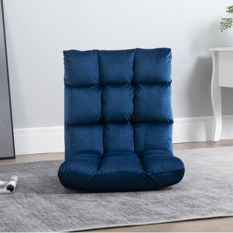 Klappbarer Bodenstuhl 71 x 55 x 53,5 cm aus blauem Polyester, 3-in-1 – MEUBLIV (1/5)