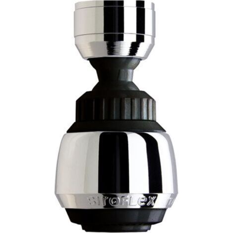 2505/5S Sirius Brise-jet aérateur-douchette de Robinet Cuisine, Fabriqué en Italie, Chromé Noir Aérateur de Robinet avec double rotule, Aérateur de Robinet avec Filtre Conservation de l’eau