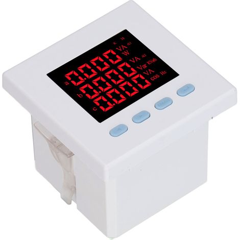 Compteur électrique triphasé multifonction 9600bps, précision élevée, écran LCD ABS, AC220V, blanc, mesure de puissance (1/5)