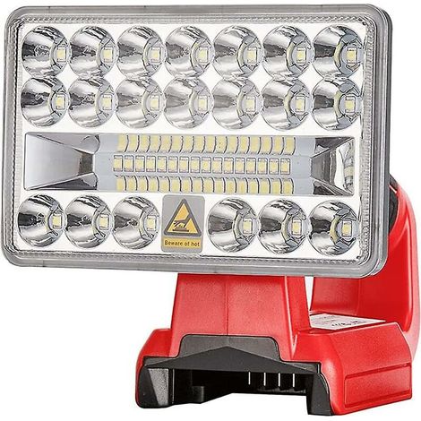 Lampe de travail 18w 2000lm rechargeable pour Milwaukee, M18 Milwaukee Lamps Outdoor Led Flashlight, (1/5)