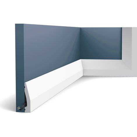 Skirting Orac Decor SX159 AXXENT baseboard moulding panel moulding decorative moulding contemporary design white 2 m (1/5)