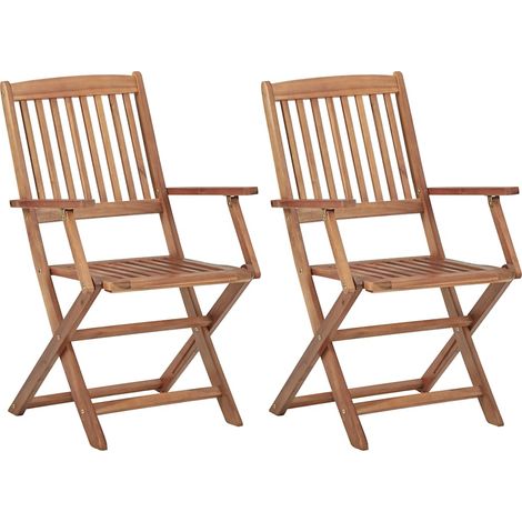 Sillas plegables de jardín 2 unidades madera maciza de acacia vidaXL