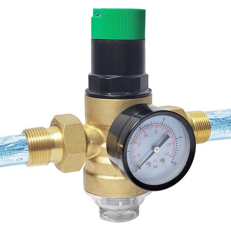 Riduttore di pressione dell'acqua da 3/4 di pollice, riduttore di pressione, riduttore di pressione dell'acqua per la regolazione della pressione dell'acqua in case, edifici, fabbriche