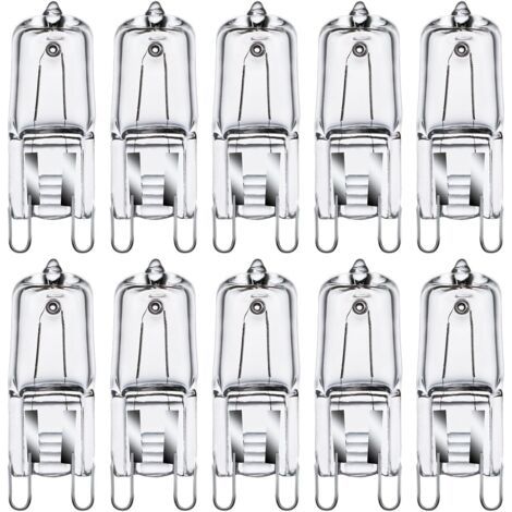 Ampoules halogènes G9, ampoules capsules G9 33W (34W), lumière blanche chaude G9 230V 2800K, dimmable, paquet de 10. (1/4)