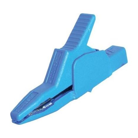 Sks-Hirschmann Pinza cocodrilo de seguridad azul apertura 30 mm