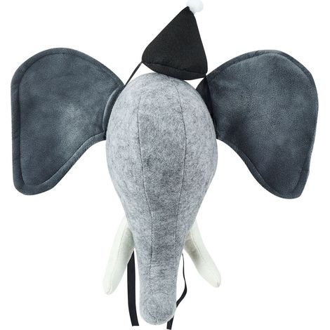 Wanddekoration für Kinder Elefant BADOU Baumwolle 36 cm Grau
