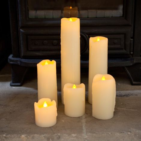 Lot de 12 Bougies LED, Cire véritable, Flamme vacillante, Blanc chaud, Diamètre 5cm, Intérieur (1/4)