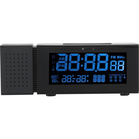 Multifunktionaler digitaler Wecker mit Ton und Licht, farbigem Nachtlicht mit Bewegungserkennung, 5V schwarz TS-P30-BK (1/5)