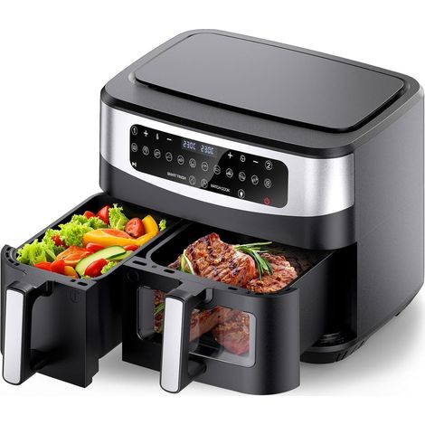 Friteuse sans huile 10L 2 compartiments 9 programmes Smart Finish Match Cook écran tactile – 230 °C max (1/5)