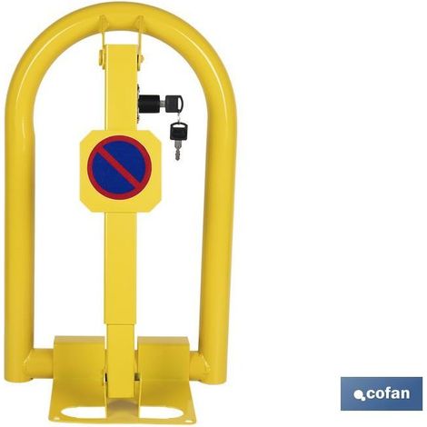 Verrou de parking jaune avec serrure intégrée 300x500 mm (1/4)