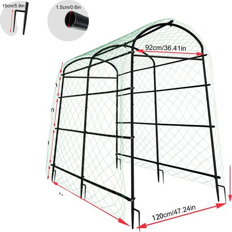 Trellis de jardin pour plantes grimpantes avec filet en nylon, en forme de U (1/2)