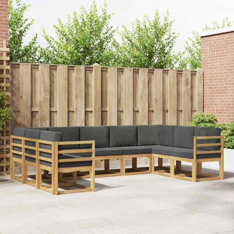 vidaXL Outdoor-Sofagarnitur mit Kissen 9 pcs Weiß und Anthrazit (1/5)
