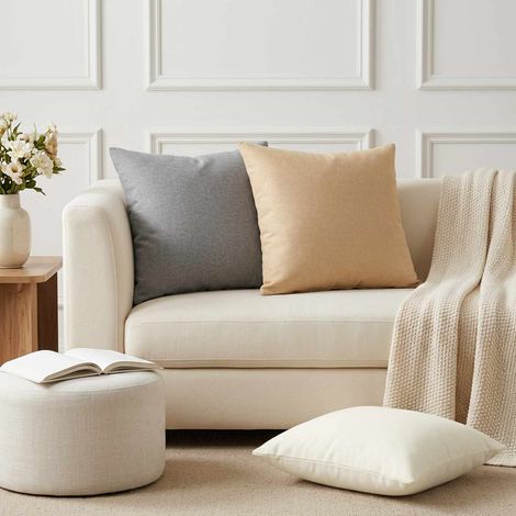 vidaXL Cojín con almohada HEERLEN 2 uds. Blanco Tela