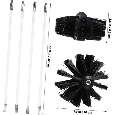 TEHAUX Trocknerentlüftungsreinigungsset (4-teilig), 40 cm (16 Zoll) flexible Nylon-Schornsteinbürste mit Bohrmaschinenaufsatz für die einfache Reinigung zu Hause (1/5)